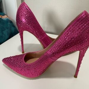 Dazzling Fuchsia Rhinestone Heels